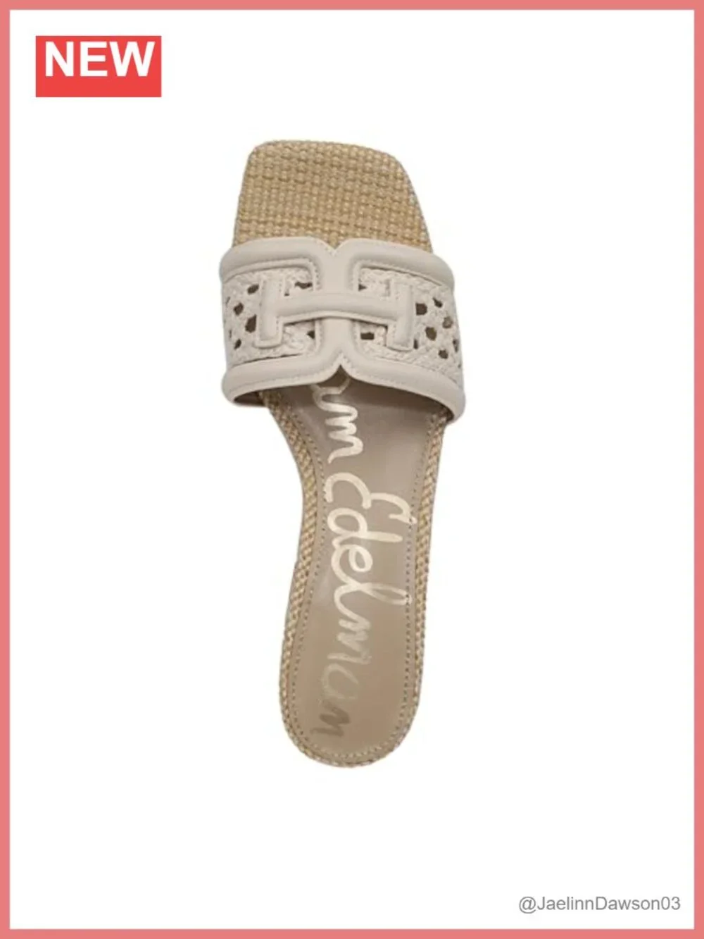 Women's Woven Slide Sandals with Block Heel
